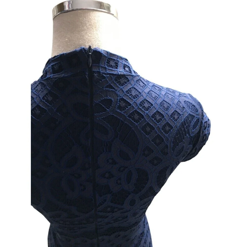 Baltic Born Dress Women's Size XS Blue Sleeveless Lace Look - Picture 5 of 7